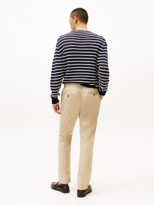 beige paper touch straight leg chinos for men tommy hilfiger