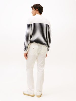 pantaloni chino effetto carta bianco da uomini tommy hilfiger