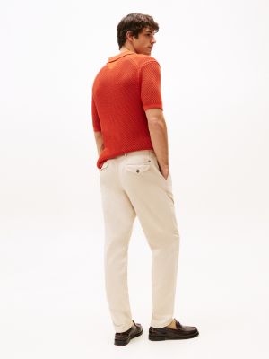 pantaloni chino harlem relaxed fit beige da uomini tommy hilfiger