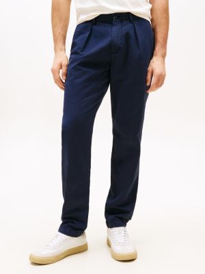 pantaloni chino harlem relaxed fit blu da uomini tommy hilfiger