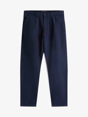 pantaloni chino harlem relaxed fit blu da uomini tommy hilfiger