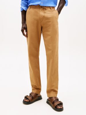 brown harlem relaxed seersucker chinos for men tommy hilfiger