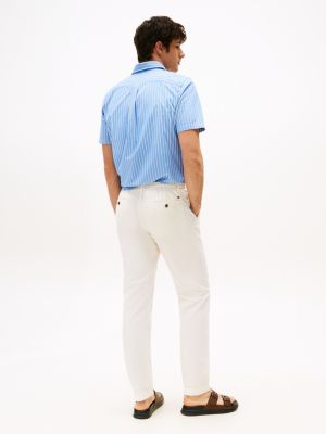 chino décontracté harlem en seersucker blanc pour hommes tommy hilfiger