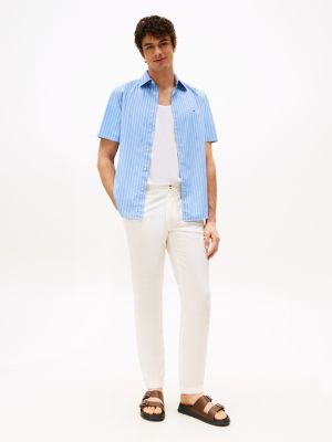 chino décontracté harlem en seersucker white pour hommes tommy hilfiger