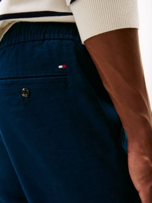 pantaloni chino harlem relaxed fit affusolati blu da uomini tommy hilfiger