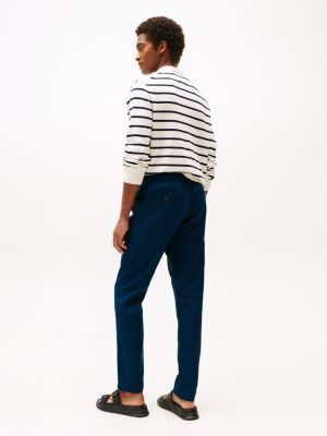 pantaloni chino harlem relaxed fit affusolati blu da uomini tommy hilfiger