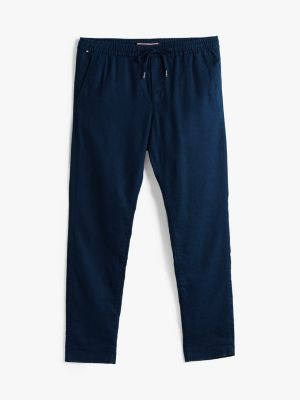 pantaloni chino harlem relaxed fit affusolati blu da uomini tommy hilfiger