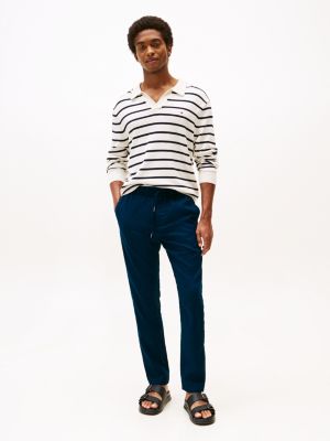 blue harlem relaxed tapered leg chinos for men tommy hilfiger