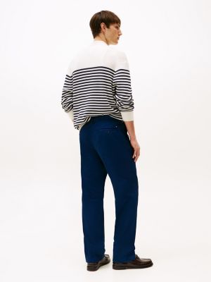 chino fuselé murray à chevrons bleu pour hommes tommy hilfiger