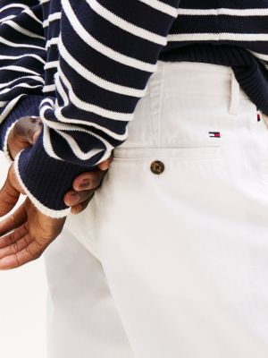 chino à jambe ample avec lin blanc pour hommes tommy hilfiger