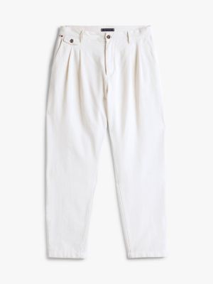 white wide leg chinos with linen for men tommy hilfiger