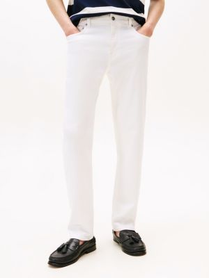 white white straight leg jeans for men tommy hilfiger