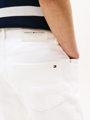 jeans denton dal taglio dritto bianchi bianco da uomini tommy hilfiger