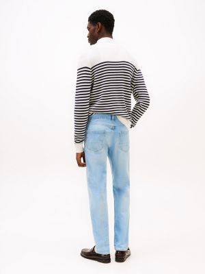 blau denton straight leg stretch-jeans mit mittelhohem bund für herren - tommy hilfiger