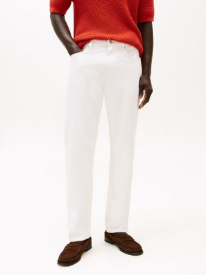 white white regular straight leg jeans for men tommy hilfiger