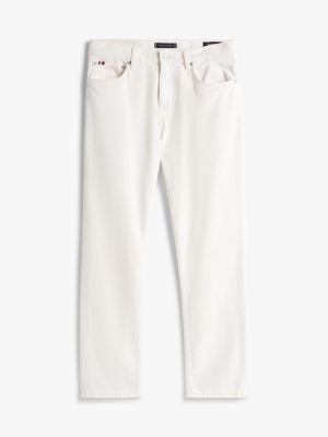 white white regular straight leg jeans for men tommy hilfiger