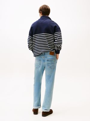 jean droit coupe standard mercer délavé bleu pour hommes tommy hilfiger