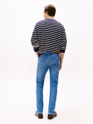 blue bleecker whiskered slim jeans for men tommy hilfiger