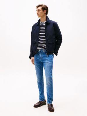 jeans slim fit bleecker con baffature blue da uomini tommy hilfiger