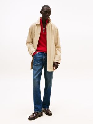 jeans relaxed fit dritti con baffature blu da uomini tommy hilfiger