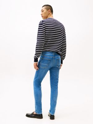 jeans relaxed fit dritti sbiaditi blu da uomini tommy hilfiger