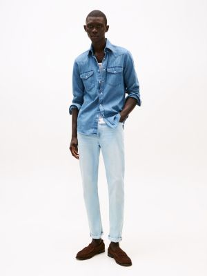 blue bleecker faded slim jeans voor heren - tommy hilfiger