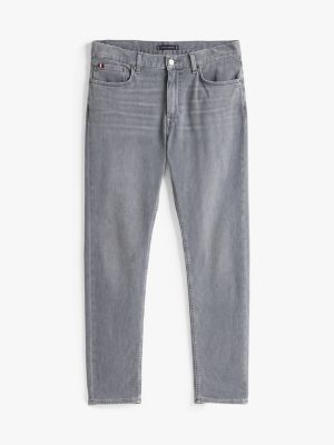 grijs bleecker slim jeans met fading en whiskers voor heren - tommy hilfiger