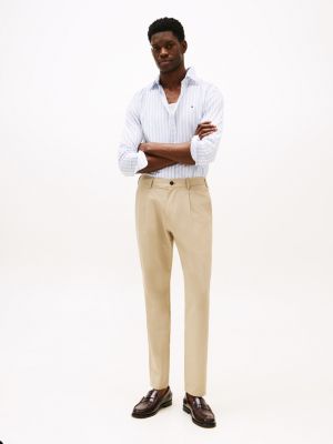 pantaloni smart casual relaxed fit beige da uomini tommy hilfiger