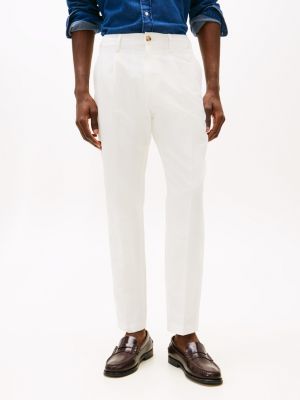 white harlem smart casual relaxed trousers for men tommy hilfiger