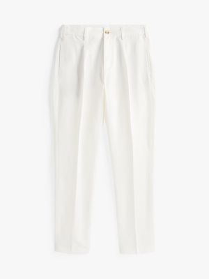 white harlem smart casual relaxed trousers for men tommy hilfiger