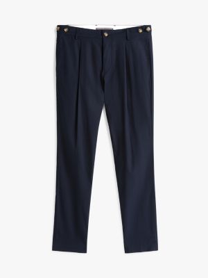 blue smart casual harlem adjustable trousers for men tommy hilfiger