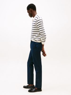 pantaloni chino denton smart casual dritti blu da uomini tommy hilfiger