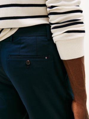 pantaloni chino denton smart casual dritti blu da uomini tommy hilfiger