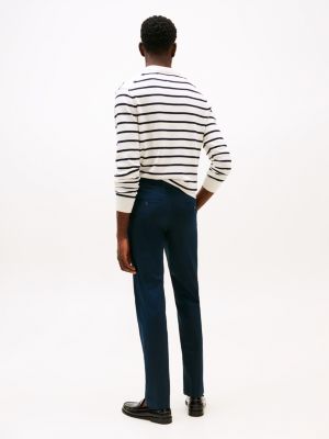 blauw denton smart-casual chino met rechte broekspijpen voor heren - tommy hilfiger