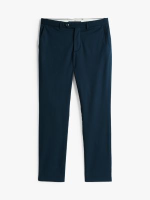 pantaloni chino denton smart casual dritti blu da uomini tommy hilfiger