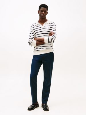 chino droit denton smart casual blue pour hommes tommy hilfiger