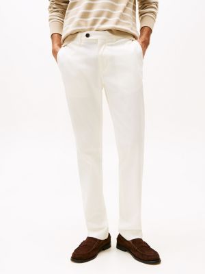 chino droit denton smart casual blanc pour hommes tommy hilfiger