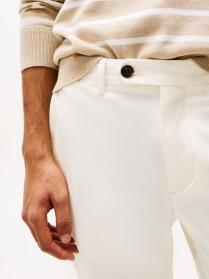 chino droit denton smart casual blanc pour hommes tommy hilfiger