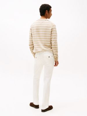 wit denton smart-casual chino met rechte broekspijpen voor heren - tommy hilfiger