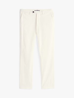 pantaloni chino denton smart casual dritti bianco da uomini tommy hilfiger