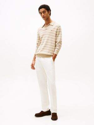 pantaloni chino denton smart casual dritti white da uomini tommy hilfiger