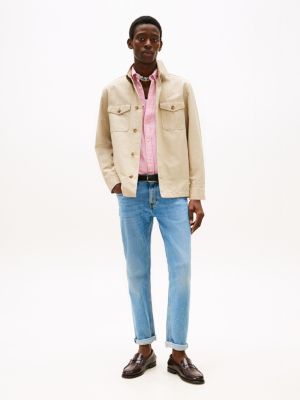 beige smart casual performance-hemdjacke für herren - tommy hilfiger