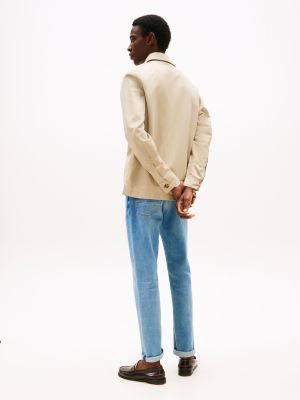 beige smart casual performance-hemdjacke für herren - tommy hilfiger