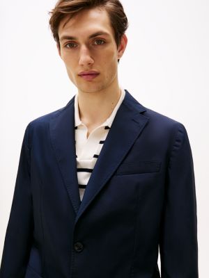 niebieski elegancka marynarka w stylu smart casual dla mężczyźni - tommy hilfiger