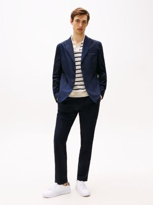niebieski elegancka marynarka w stylu smart casual dla mężczyźni - tommy hilfiger