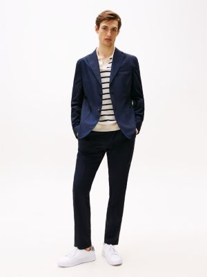 blazer smart casual blu da uomini tommy hilfiger