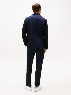 niebieski elegancka marynarka w stylu smart casual dla mężczyźni - tommy hilfiger