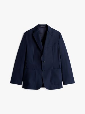 niebieski elegancka marynarka w stylu smart casual dla mężczyźni - tommy hilfiger