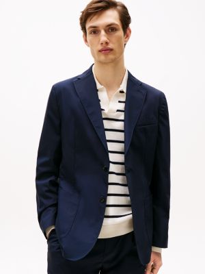 blazer smart casual blu da uomini tommy hilfiger