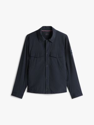 blue performance shirt jacket for men tommy hilfiger